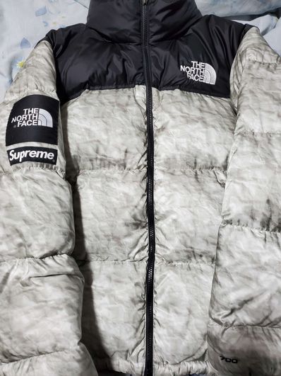Supreme x The North Face Nuptse Jacket "White Paper Print"