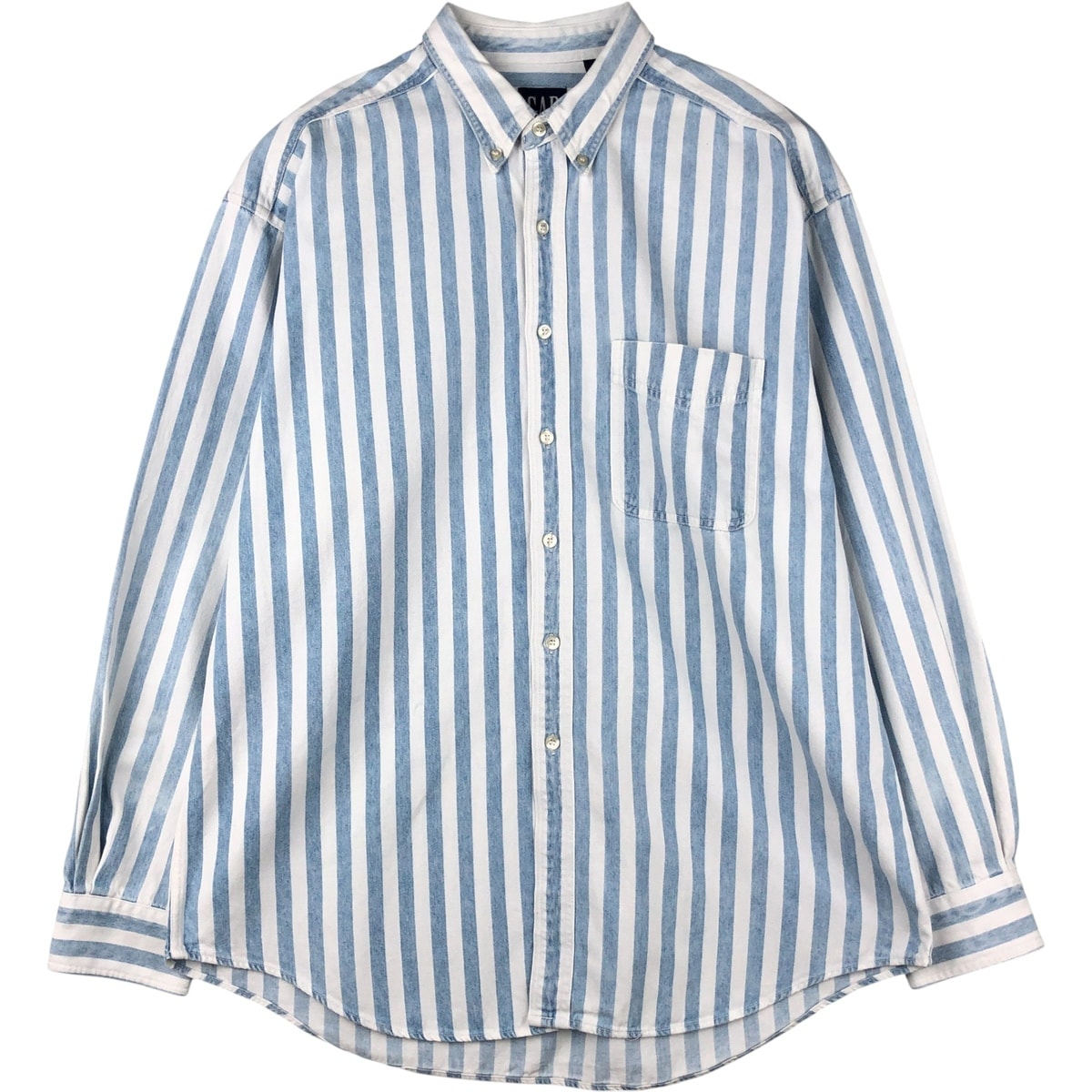 古着 90年代 ギャップ GAP オールドギャップ ストライプ柄 長袖 ボタンダウンデニムシャツ メンズXL相当 ヴィンテージ/eaa589128