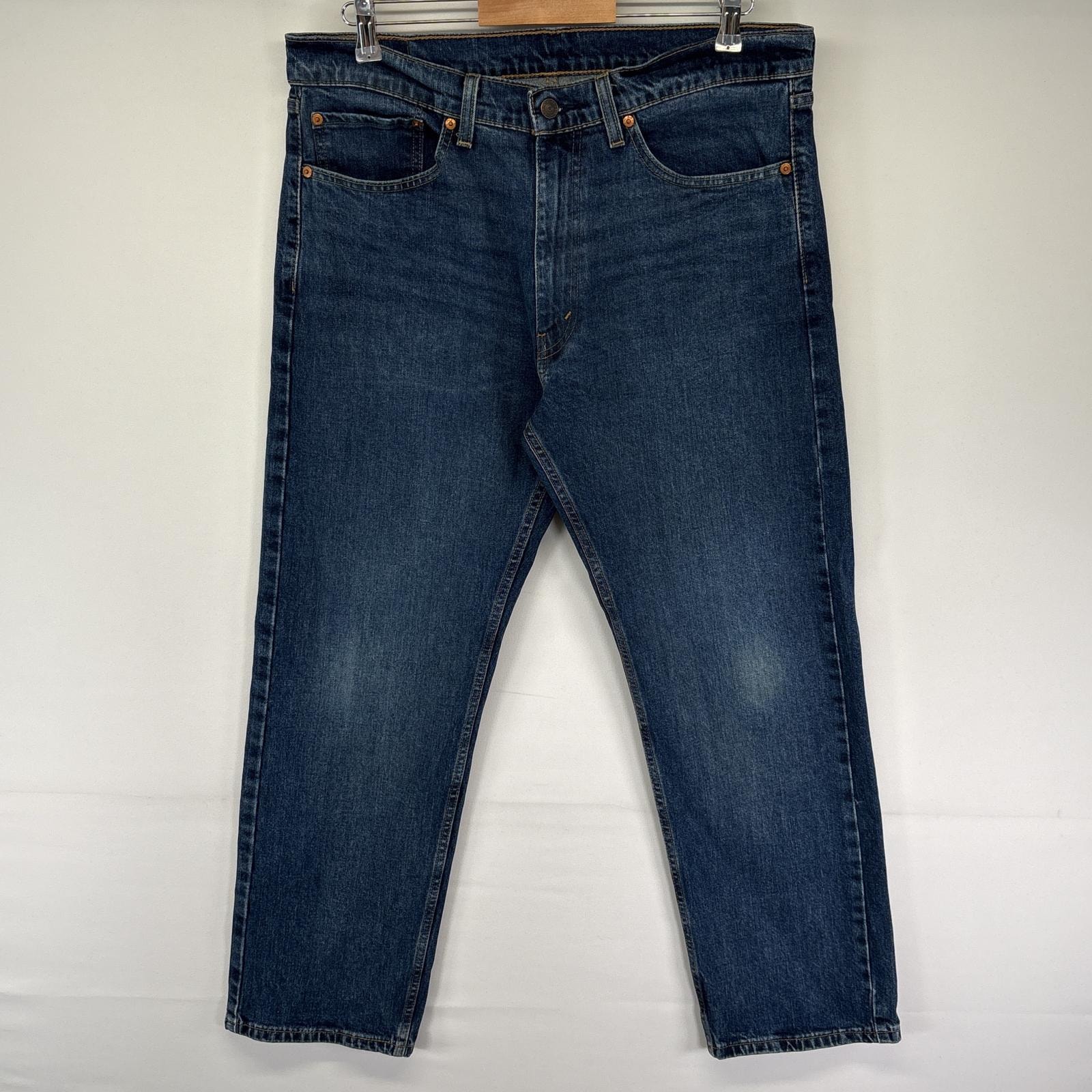 古着 リーバイス Levi's デニムパンツ 505 ストレート ジーンズ ジーパン 色落ち ヒゲ 長ズボン w36 L30  ブルー メンズ