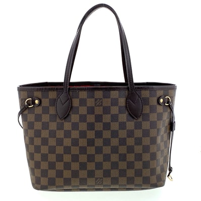 LOUIS VUITTON ルイ・ヴィトン ネヴァーフル PM トートバッグ N51109 ダミエキャンバス ブラウン エベヌ レディース【中古】