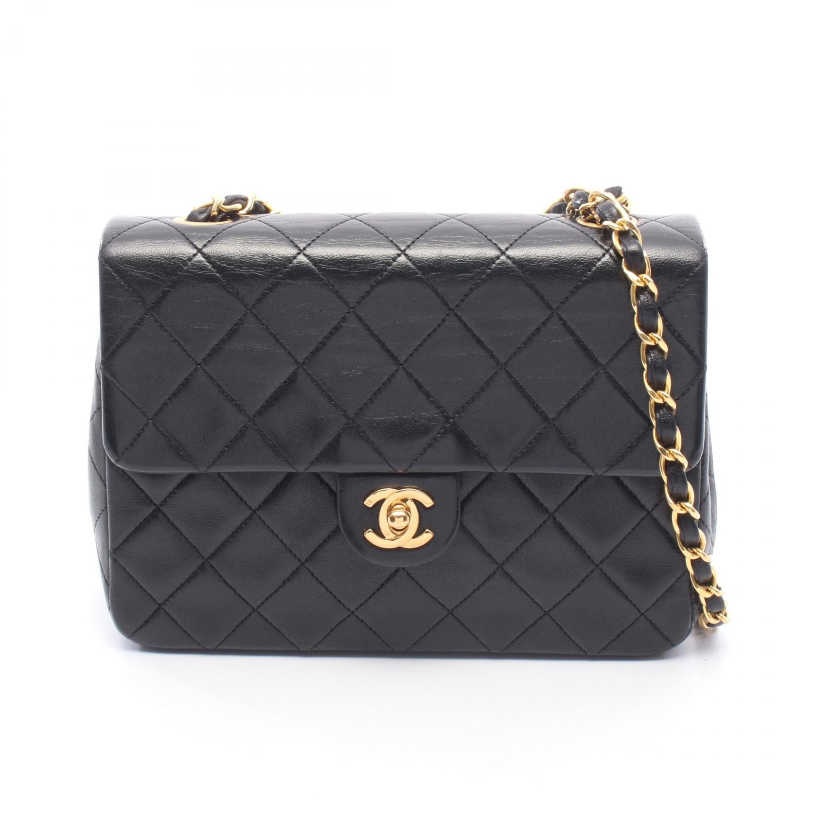 シャネル CHANEL ミニマトラッセ20 ショルダーバッグ バッグ ラムスキン(羊革) レディース ブラック系 【中古】