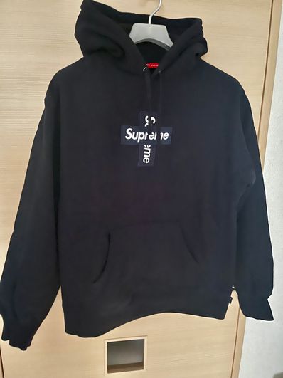 Supreme Cross Box Logo Hooded Sweatshirt "Black"