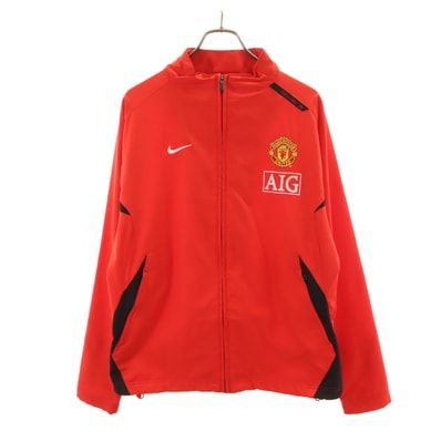 NIKE ナイキ サッカー ジップジャケット L レッド マンチェスターユナイテッド 裏メッシュ