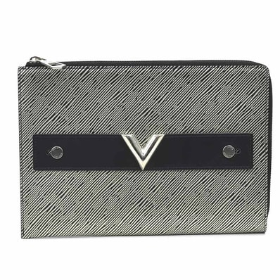 ルイ ヴィトン LOUIS VUITTON クラッチバッグ エピ プラティーヌ ポシェット プラット エピレザー シルバー/ブラック シルバー メンズ M62092【中古】 e61663