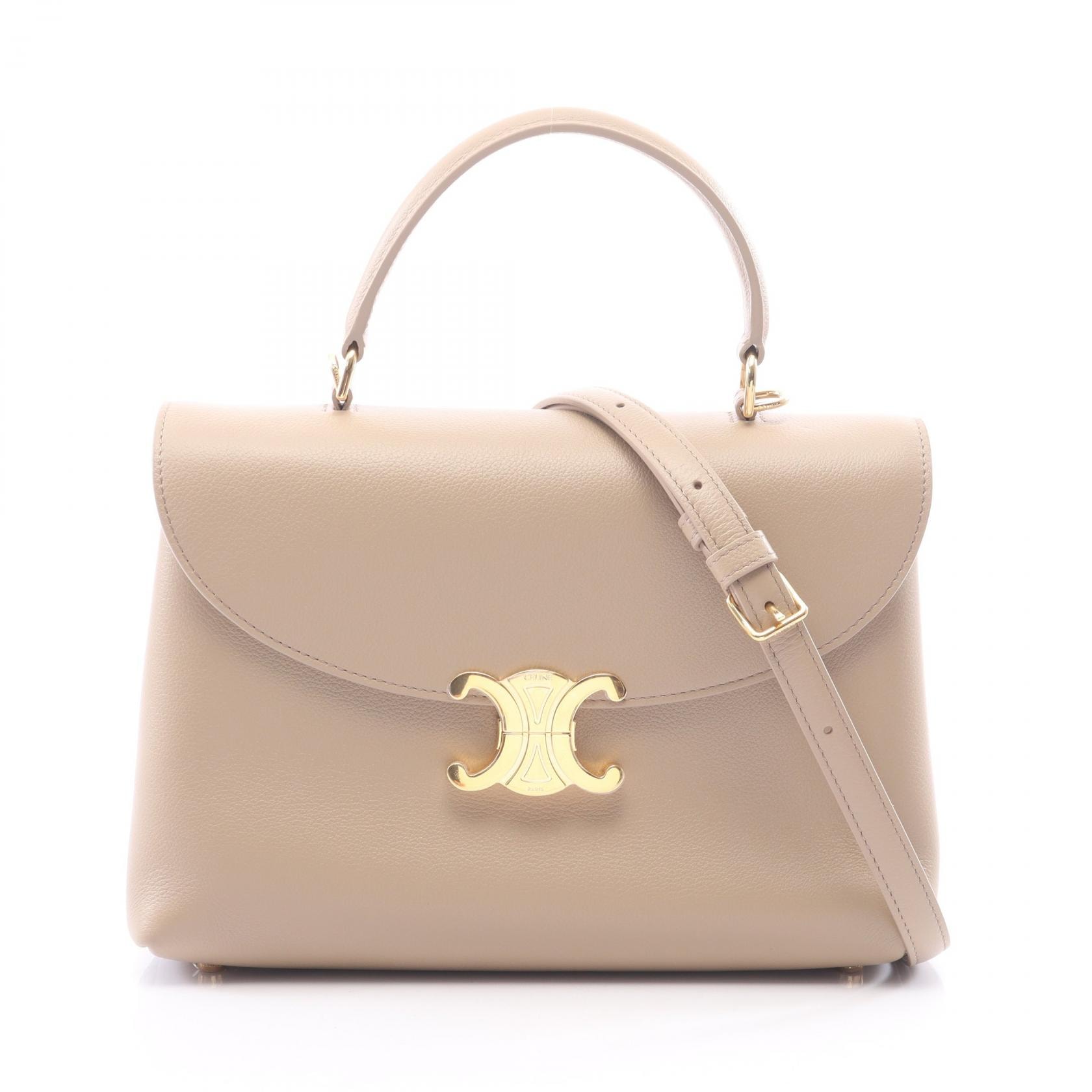 セリーヌ CELINE ミディアム ニノ ハンドバッグ バッグ レザー レディース ベージュ系 117523FXK03SA 【新品】