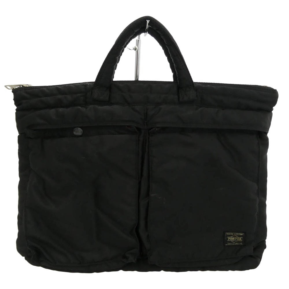 PORTER ポーター TANKER SHORT HELMETBAG タンカー ショート ヘルメット ビジネス トート バッグ ブラック系【中古】