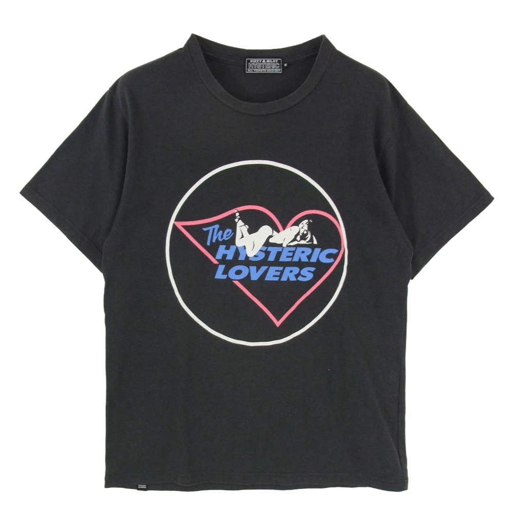 HYSTERIC GLAMOUR ヒステリックグラマー 25SS 02251CT21 HYSTERIC LOVERS ヒステリックラバーズ ガールプリント クルーネック 半袖 Tシャツ ブラック系 M【中古】