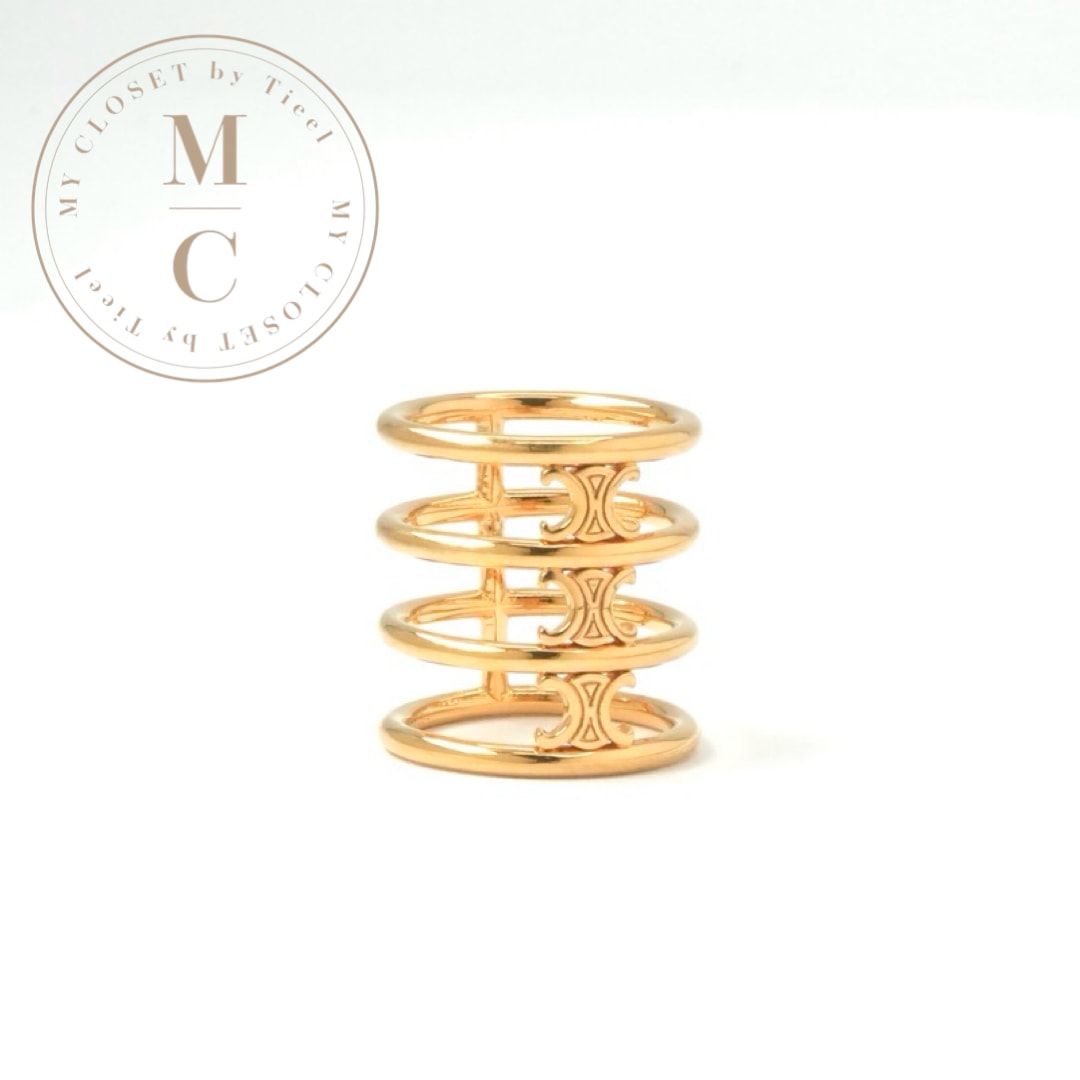 セリーヌ CELINE リング 指輪 ゴールド トリオンフ ケージリング ロゴ