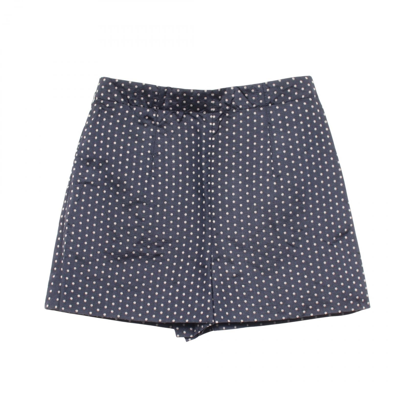 ディオール Dior ショートパンツ ドット パンツ 衣料品 ボトムス シルク コットン レディース ネイビー系 【中古】