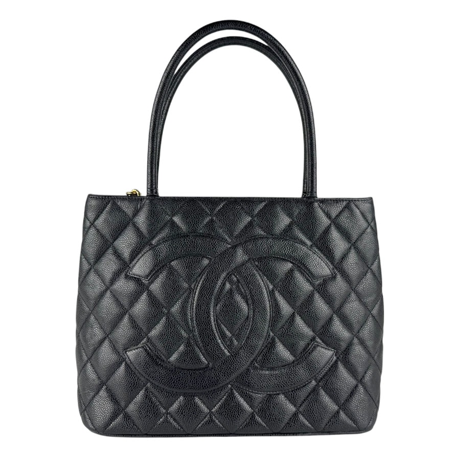 シャネル CHANEL ハンドバッグ 復刻トート キャビアスキンレザー ブラック レディース【中古】 z9455
