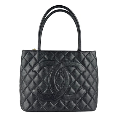 シャネル CHANEL ハンドバッグ 復刻トート キャビアスキンレザー ブラック レディース【中古】 z9455