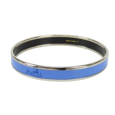 【中古】 エルメス ブレスレット エマイユPM エナメル メタル ブルー シルバー金具 七宝焼き バングル アクセサリー レディース 女性 HERMES