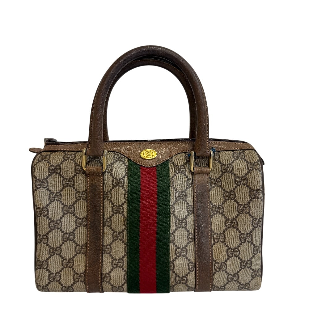 グッチ GUCCI ボストンバッグ シェリーライン GG柄 オールドグッチ 3841 ブラウン