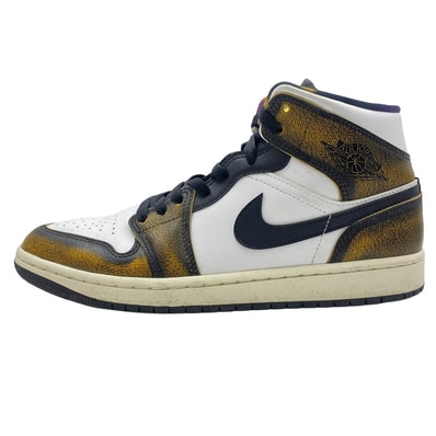 NIKE ナイキ スニーカー DQ8417-071 Air Jordan 1 Mid Wear Away エアジョーダン1 ミッド ウェア アウェイ ミドルカット スニーカー イエロー系 ホワイト系 ブラック系 26cm【中古】