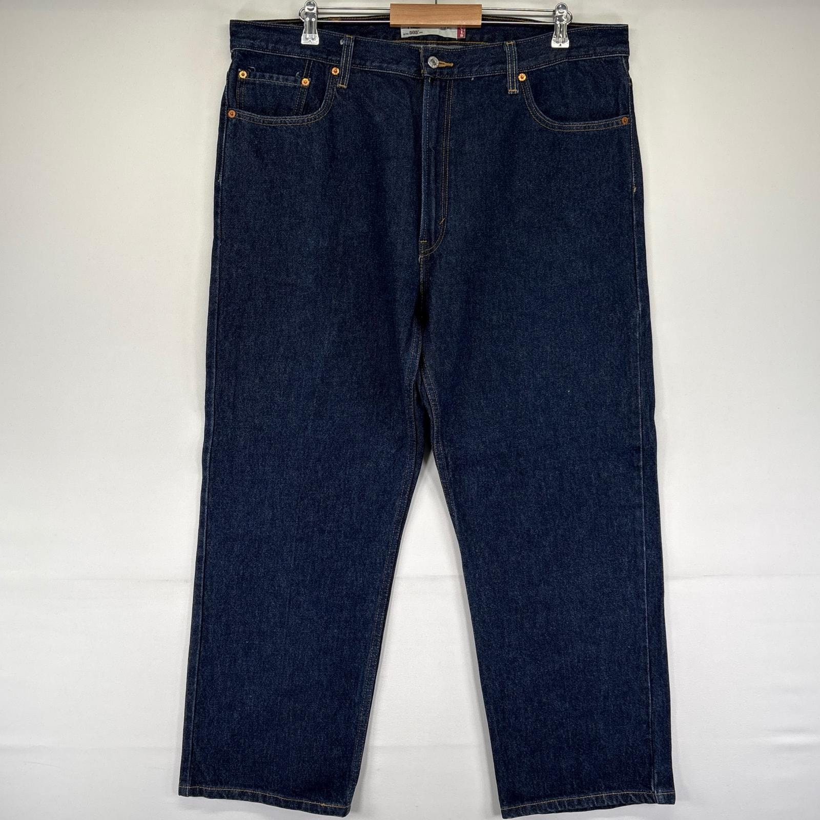 古着 リーバイス Levi's デニム パンツ 505 大きいサイズ ストレート ジーパン W42 L30  ブルー系 メンズ