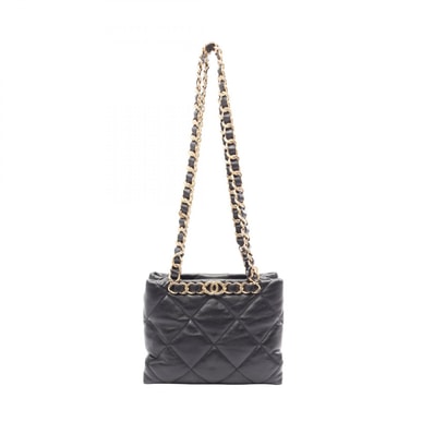 シャネル CHANEL マトラッセ スモール ショッピング トートバッグ バッグ ラムスキン(羊革) レディース ブラック系 AS3502 【中古】