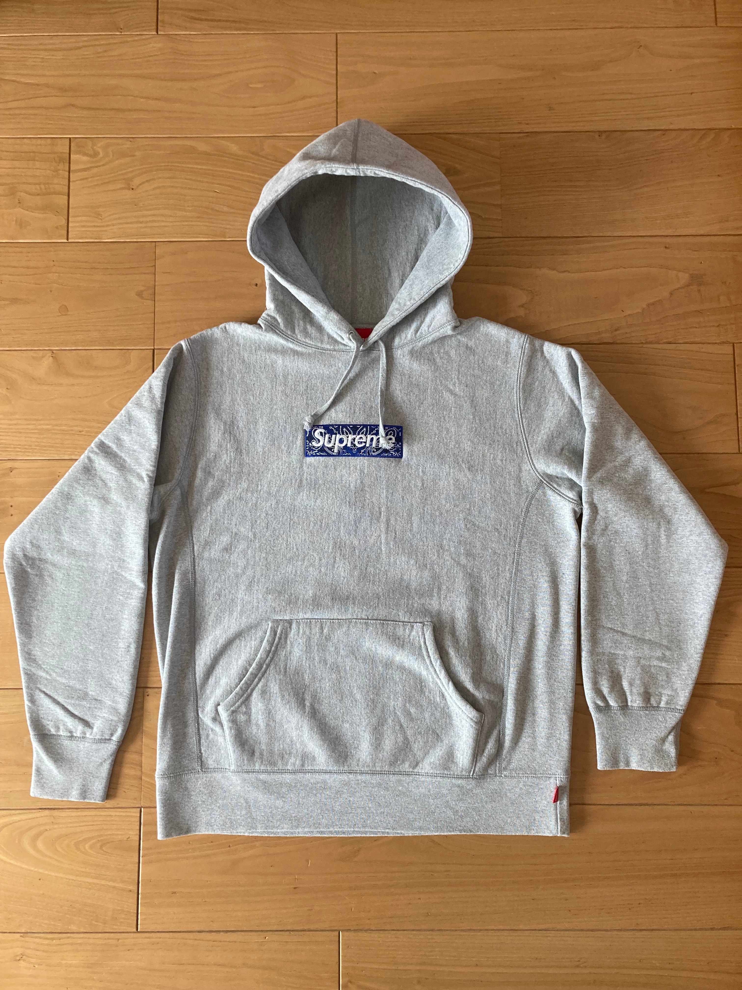 Supreme Bandana Box Logo Hooded Sweatshirt "Grey"