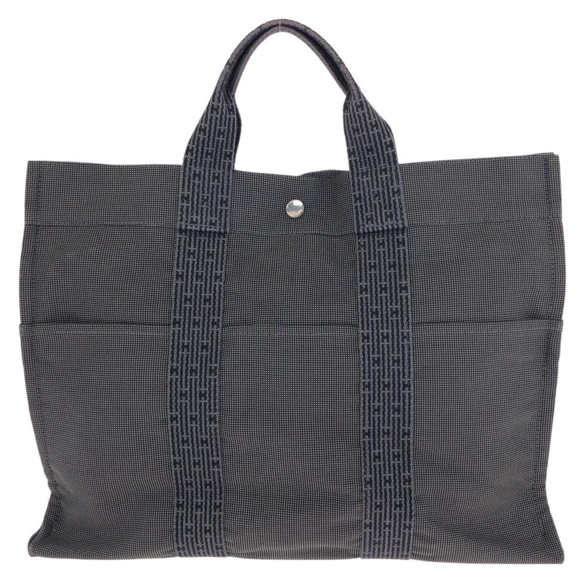 美品 HERMES エルメス エールライン MM グレー シルバー金具 ポリアミド ポリエステル/ トートバッグ ハンドバッグ 602070 【中古】