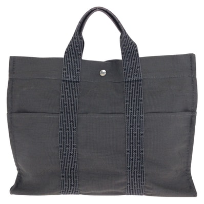 美品 HERMES エルメス エールライン MM グレー シルバー金具 ポリアミド ポリエステル/ トートバッグ ハンドバッグ 602070 【中古】