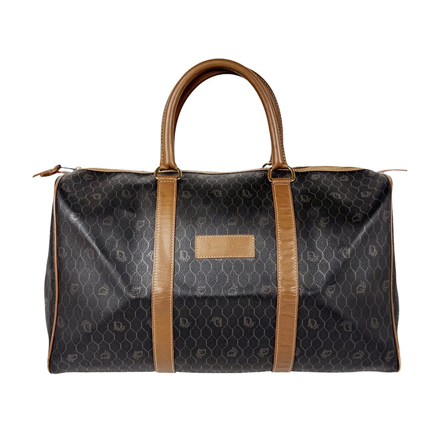 クリスチャンディオール Christian Dior ハンドバッグ ボストンバッグ PVC/レザー ブラウンブラック レディース【中古】 z11119