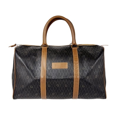 クリスチャンディオール Christian Dior ハンドバッグ ボストンバッグ PVC/レザー ブラウンブラック レディース【中古】 z11119