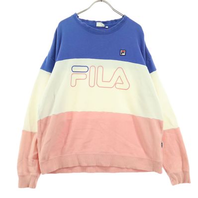 FILA フィラ 長袖 ラウンドネック トレーナー M ブルー系