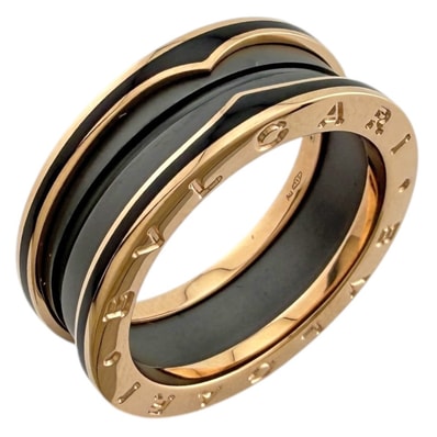 ブルガリ B-zero.1 ビーゼロワン 2バンド リング 指輪 17.5号 18金 K18ピンクゴールド メンズ BVLGARI 中古