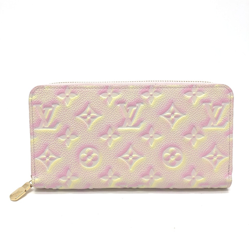 ルイヴィトン LOUIS VUITTON ウォレット M81299 モノグラムアンプラント ジッピーウォレット 長財布 モノグラムアンプラントレザー ライトピンク ピンク 美品
