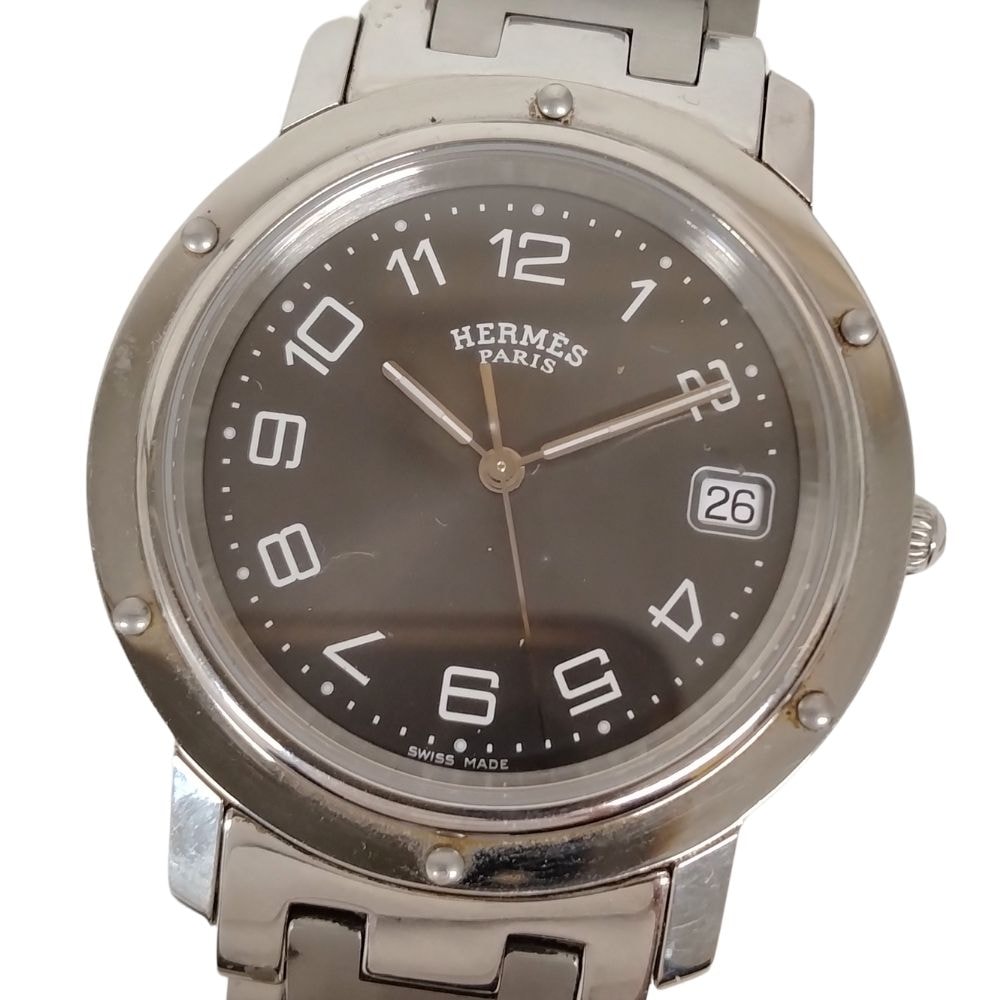 HERMES エルメス クリッパー デイト クォーツ 腕時計 正規品 / C437