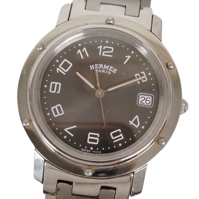 HERMES エルメス クリッパー デイト クォーツ 腕時計 正規品 / C437