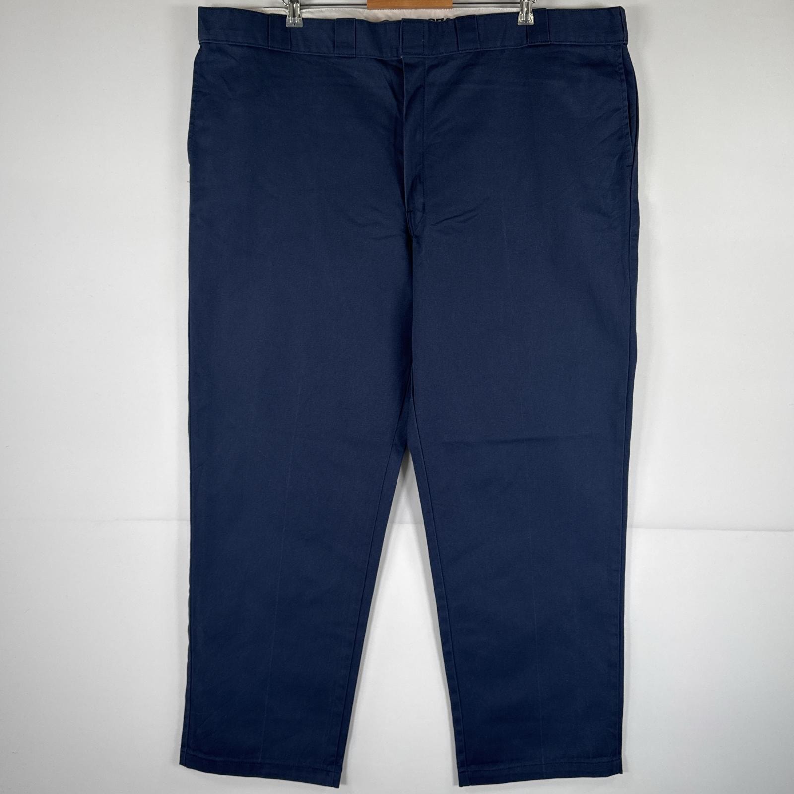 古着 ディッキーズ Dickies ワークパンツ ストレート 作業着 大きいサイズ 874 オリジナルフィット ワンポイント w48 L32 ネイビー メンズ