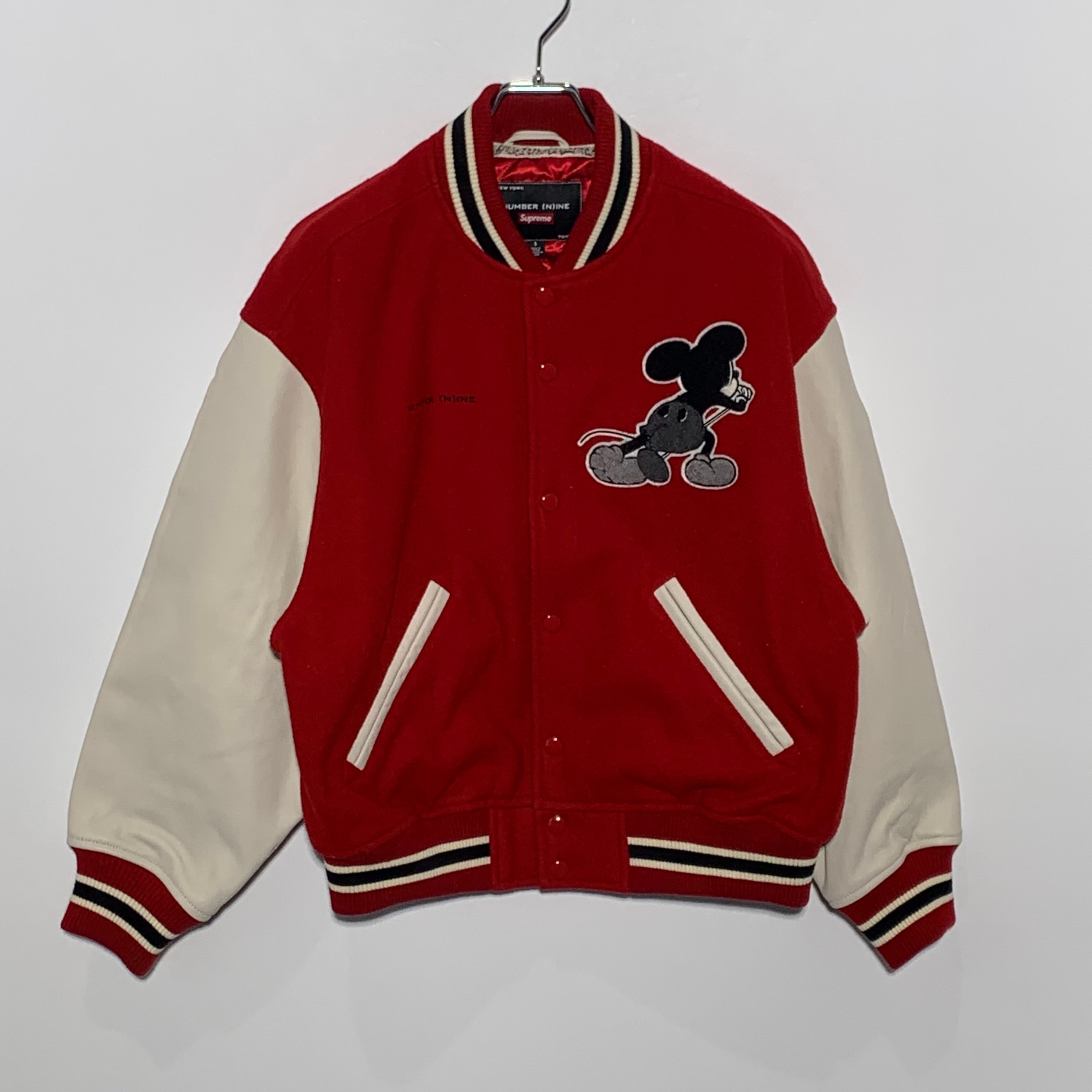 Supreme x Number (N)ine x Mickey Mouse Varsity Jacket "Red"