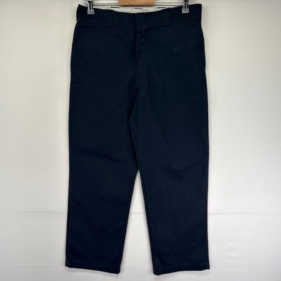古着 ディッキーズ Dickies パンツ ワークパンツ ストレート ワンポイントロゴ ジッパーフライ 874 w33 L29 ネイビー系 メンズ