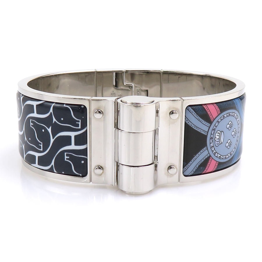 エルメス HERMES バングル ブレスレット シャルニエール メタル/エナメル シルバー/マルチカラー レディース【中古】 e61417a