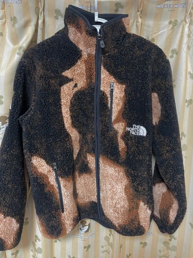 Supreme x The North Face Bleached Denim Print Fleece Jacket "Black"