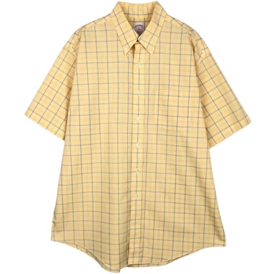 古着 ブルックスブラザーズ Brooks Brothers 346 半袖 ボタンダウン チェックシャツ メンズL相当/eaa650731