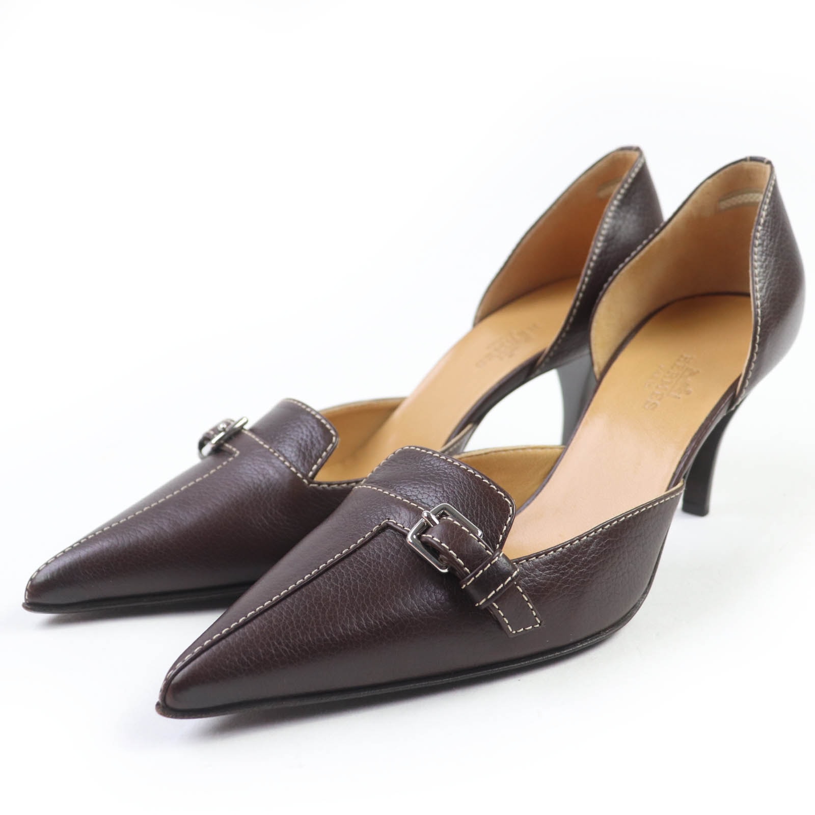 未使用品 エルメス パンプス ブラウン レディース 36.5