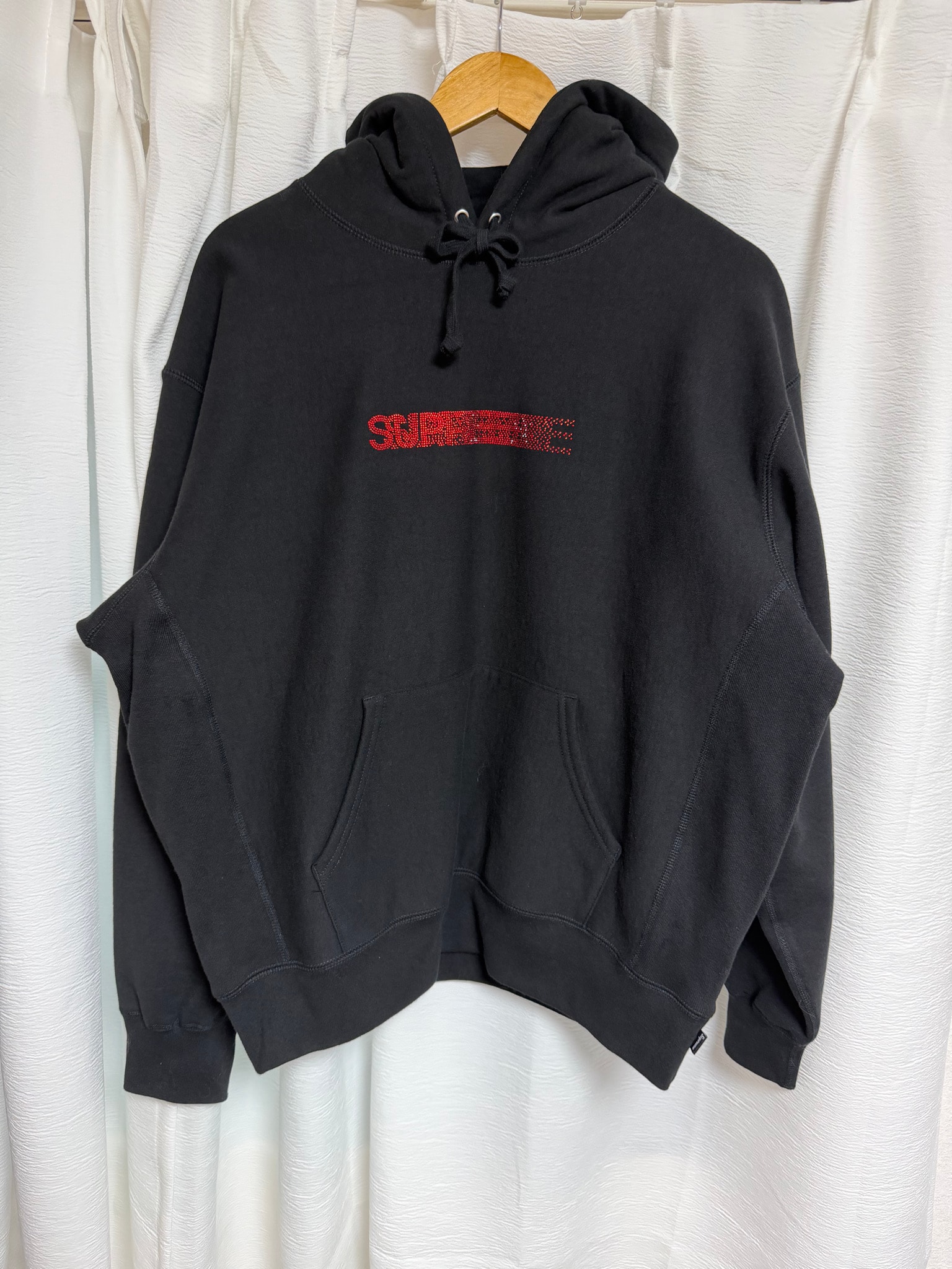 Supreme x Swarovski Motion Logo Hooded Sweatshirt "Black"