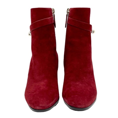 エルメス HERMES サンジェルマン ブーツ ショートブーツ 靴 シューズ ケリー金具 スエード レッド系 シルバー