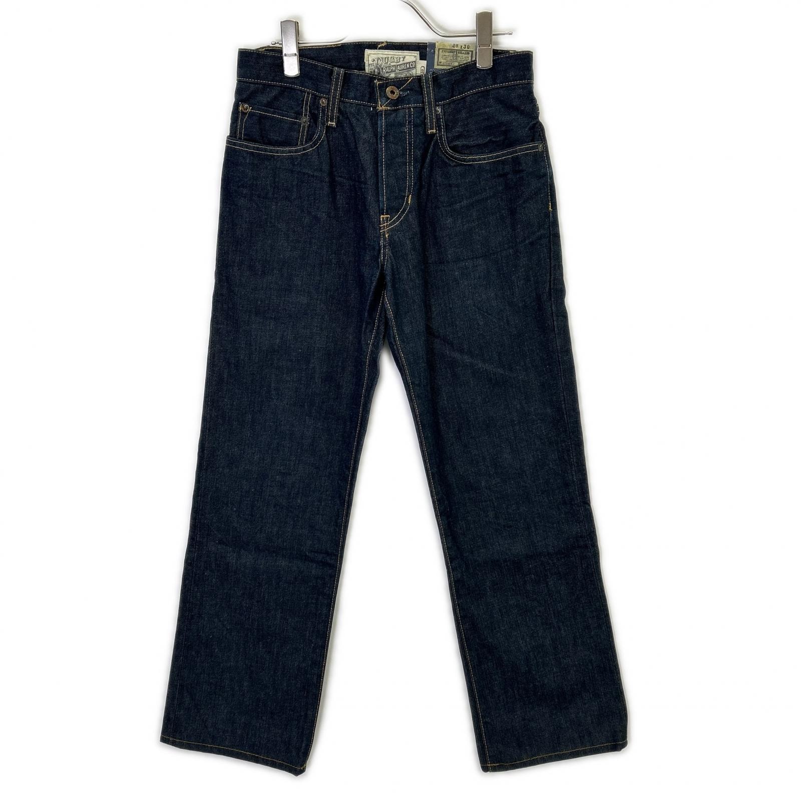 ラルフローレンラグビー 022984 インディゴ リジッド ボタンフライ ストレートデニムパンツ W28 L30