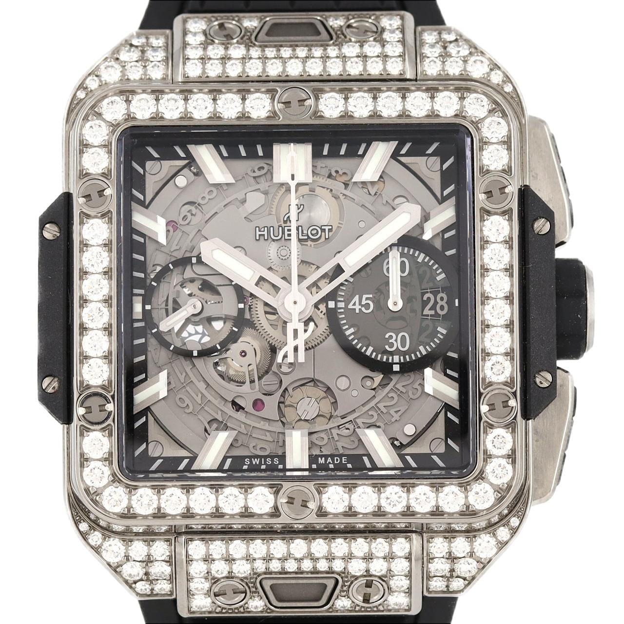 ウブロ スクエアバンウニコチタニウムパヴェ 821.NX.0170.RX.1604 TI 自動巻