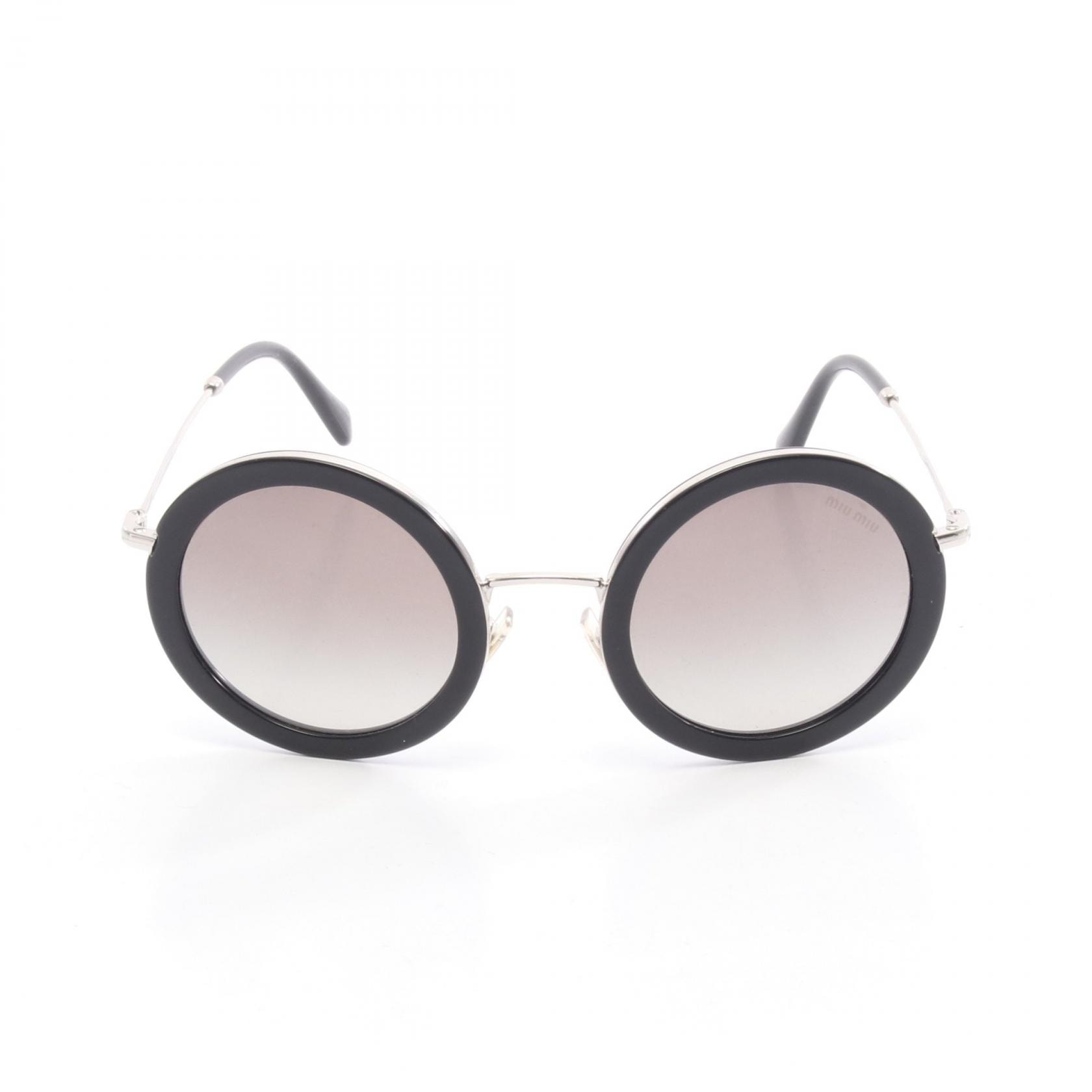 ミュウ ミュウ Miu Miu サングラス 衣料品 メタル / プラスチック レディース ブラック系 / シルバー系 SMU59U 【中古】