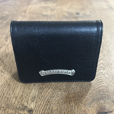 Chrome Hearts Arch Logo Plate 3-Pocket Leather Card Case "Black"