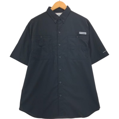 古着 コロンビア Columbia PFG OMNI-SHADE リップストップ ボタンダウン 半袖 フィッシングシャツ メンズM相当/eaa552842