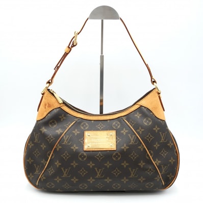 LOUIS VUITTON(ルイ・ヴィトン)テムズGM モノグラム ショルダーバッグ ブラウン PVC レザー ゴールド レディース【中古】