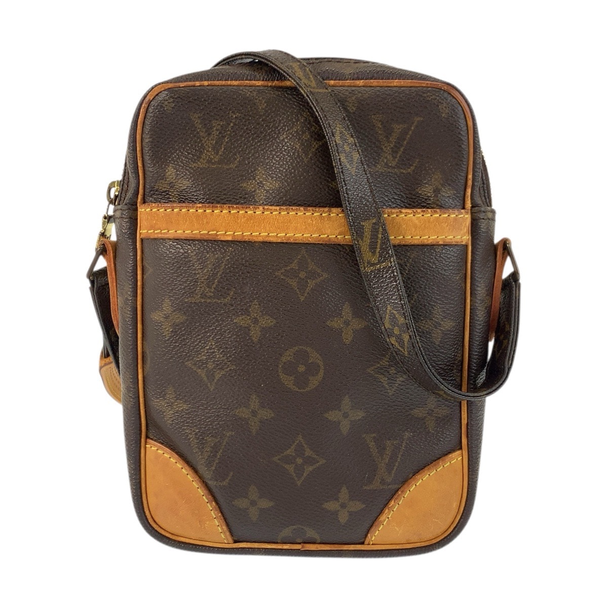 LOUIS VUITTON ルイ ヴィトン モノグラム ダヌーブ ブラウン ゴールド金具 PVC レザー/ ショルダーバッグ ポシェット 601532 【中古】