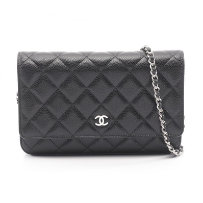 シャネル CHANEL マトラッセ ショルダーバッグ バッグ キャビアスキン(グレインドカーフ) レディース ブラック系 AP0250 【中古】
