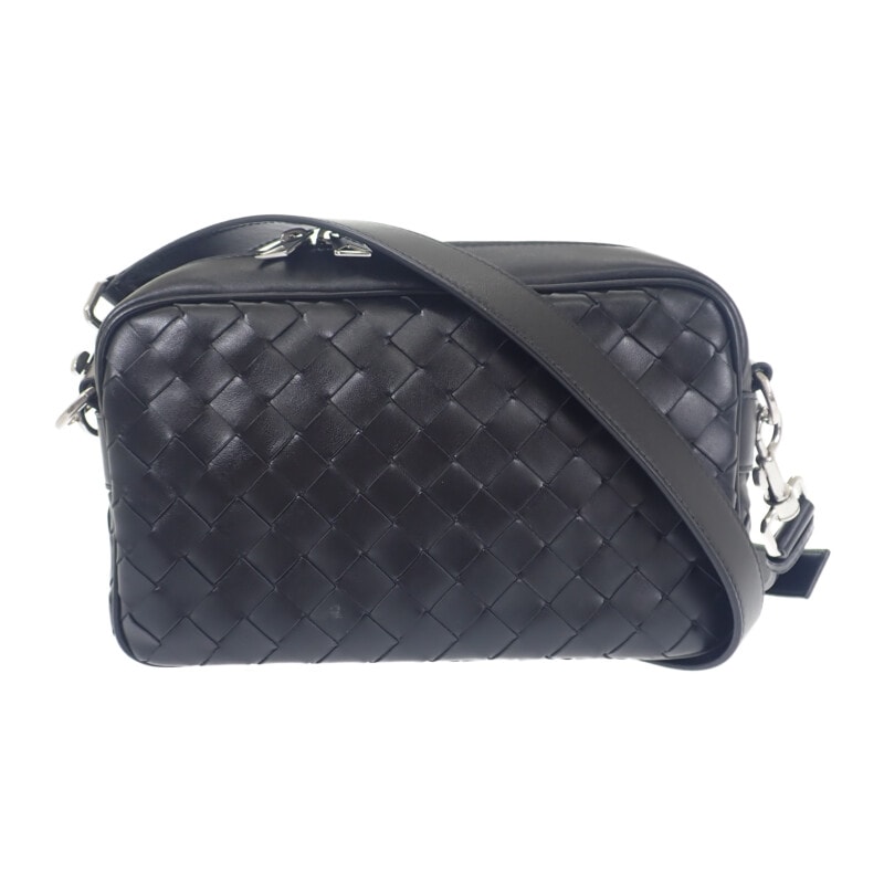 ボッテガヴェネタ イントレチャート カメラバッグ ブラック【中古】【Aランク】