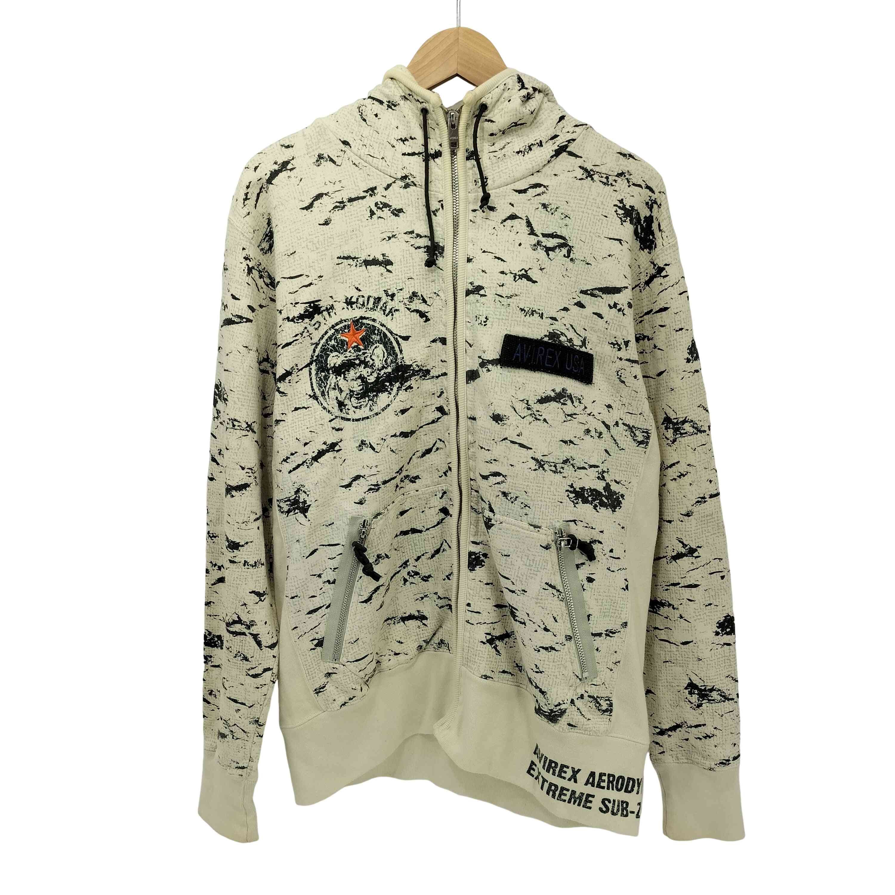 刺繍 ワッペン 総柄 ジップパーカー【1140949478887】