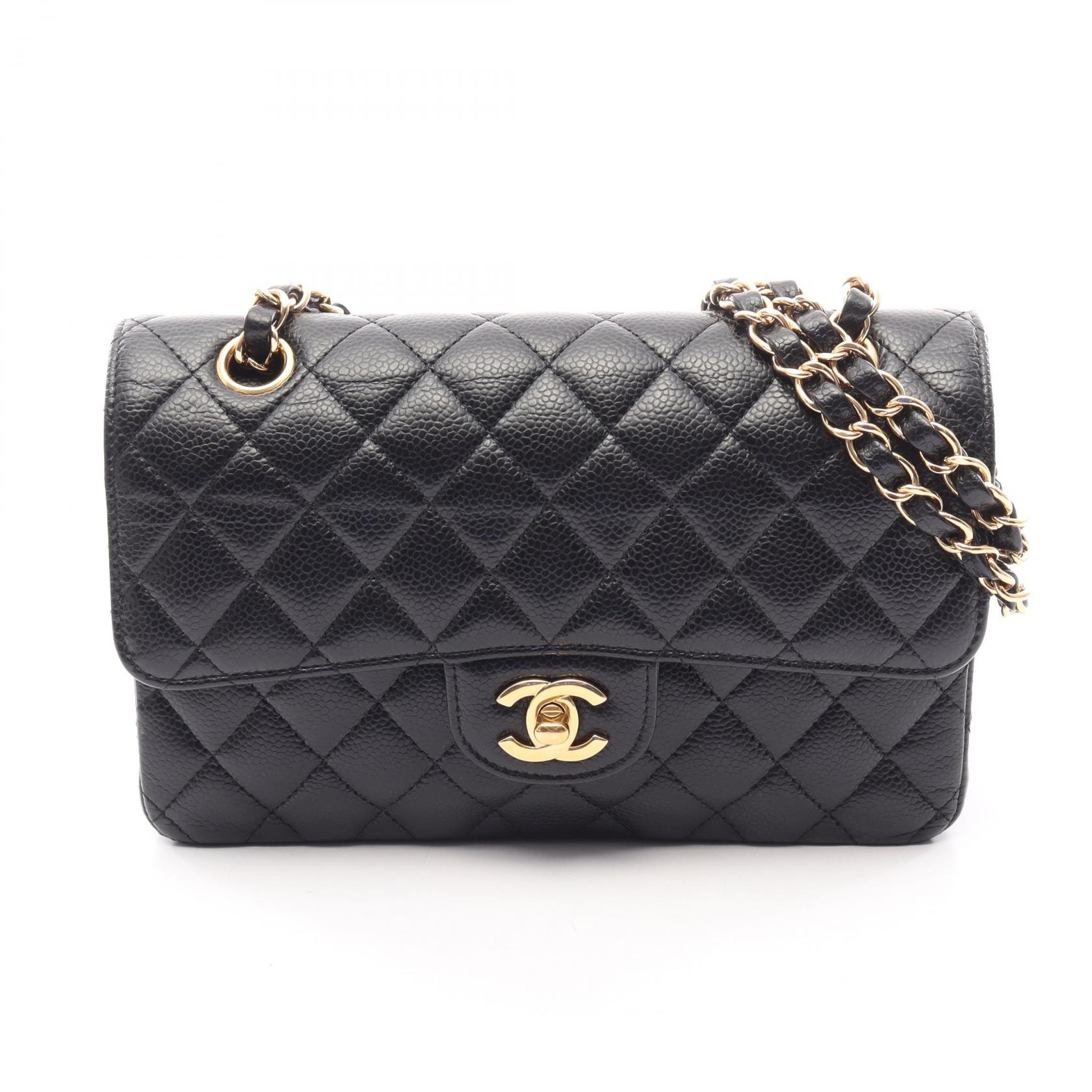 シャネル CHANEL マトラッセ Wフラップ ショルダーバッグ バッグ カーフ(牛革) レディース ブラック系 A01113 【中古】